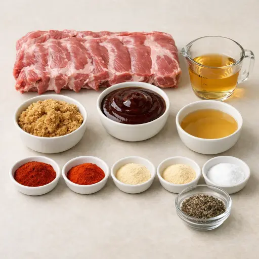 Ingredients for Hearty Homestyle BBQ Ribs