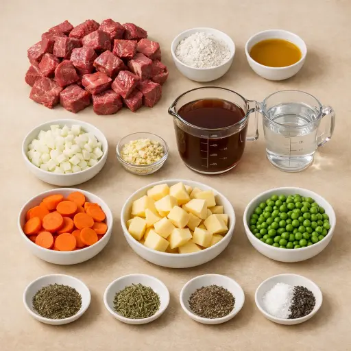Ingredients for Hearty Homestyle Beef Stew