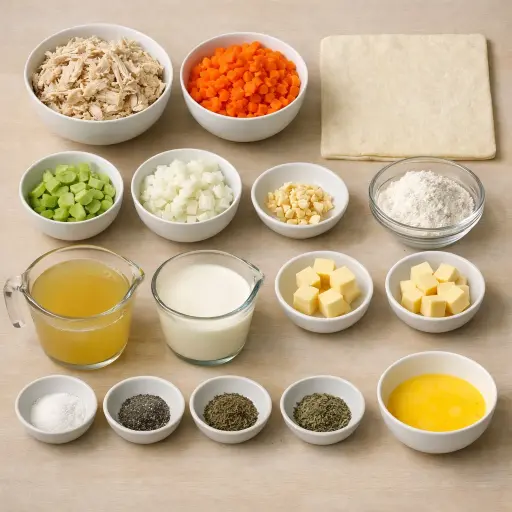 Ingredients for Hearty Homestyle Chicken Pot Pie