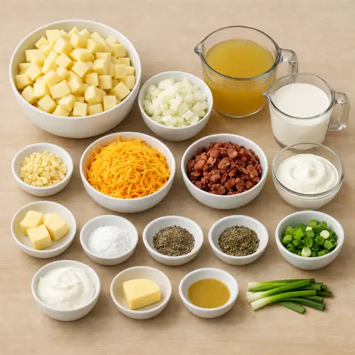 Ingredients for Hearty Homestyle Potato Soup