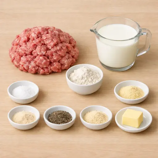 Ingredients for Hearty Homestyle Sausage Gravy