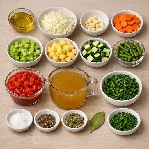 Ingredients for Hearty Homestyle Vegetable Soup