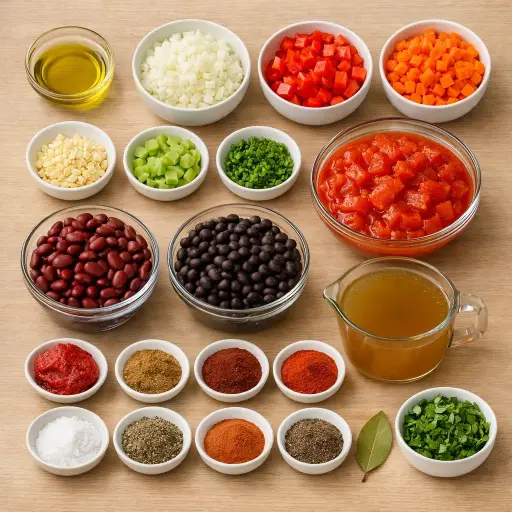 Ingredients for Hearty Homestyle Vegetarian Chili
