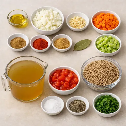 Ingredients for Hearty Lentil Soup