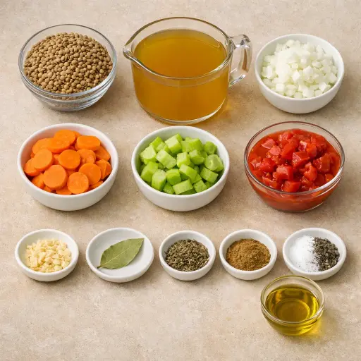 Ingredients for Hearty Lentil Stew