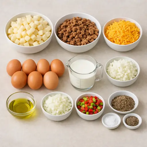 Ingredients for Hearty Morning Potato Bake