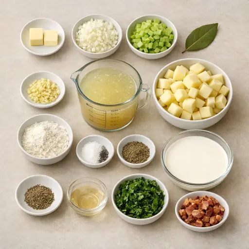 Ingredients for Hearty New England Clam Chowder