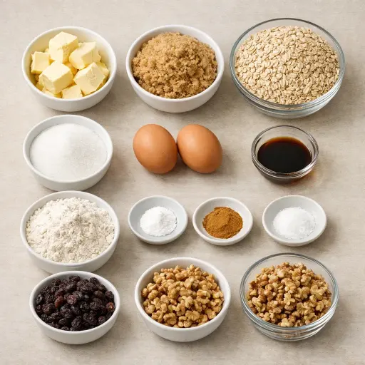 Ingredients for Hearty Oatmeal Cookies