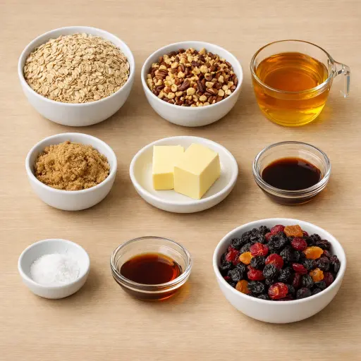 Ingredients for Hearty Oatmeal Granola Bars