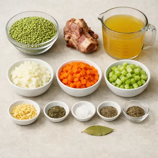 Ingredients for Hearty Pea and Ham Soup