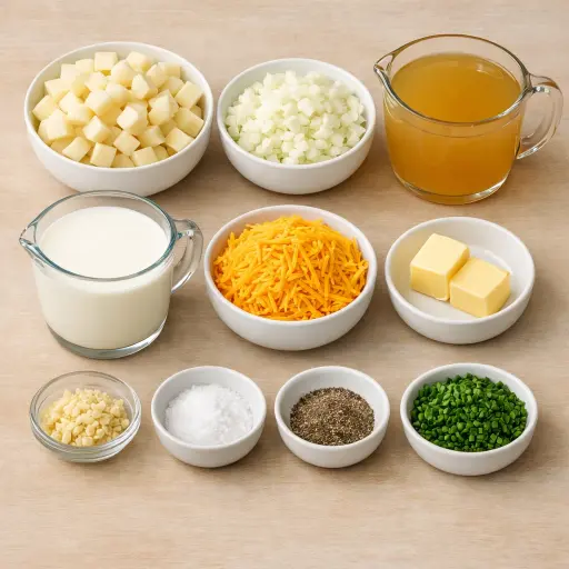 Ingredients for Hearty Potato-Cheese Soup