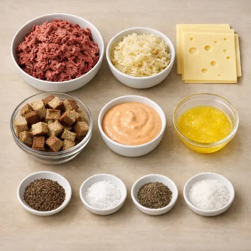 Ingredients for Hearty Reuben Casserole