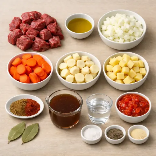 Ingredients for Hearty Root Vegetable & Beef Soup
