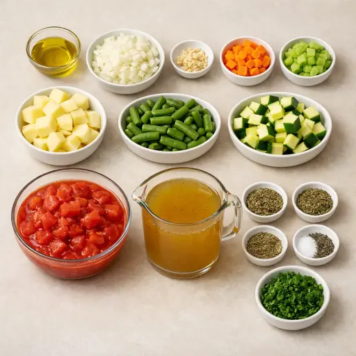 Ingredients for Hearty Rustic Vegetable Soup