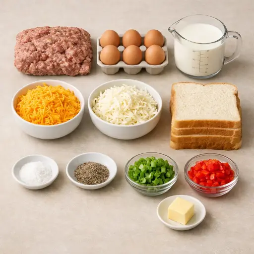 Ingredients for Hearty Sausage and Egg Casserole