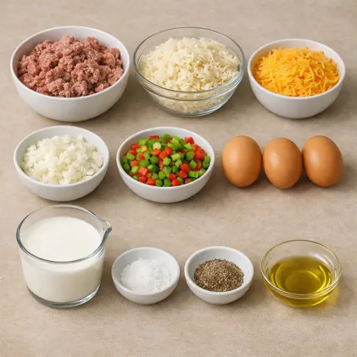 Ingredients for Hearty Sausage and Potato Bake
