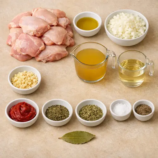 Ingredients for Hearty Slow Cooked Chicken Delight