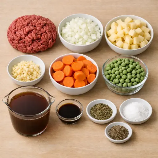 Ingredients for Hearty Slow Cooked Ground Beef Stew