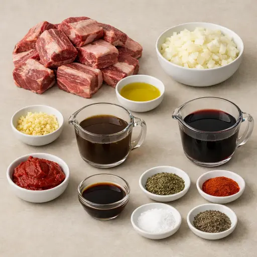 Ingredients for Hearty Slow-Cooked Short Ribs