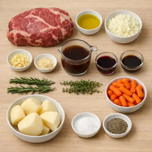 Ingredients for Hearty Slow Cooker Beef Roast