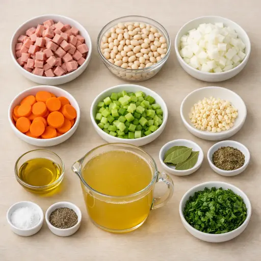 Ingredients for Hearty Slow Cooker Ham and White Bean Stew