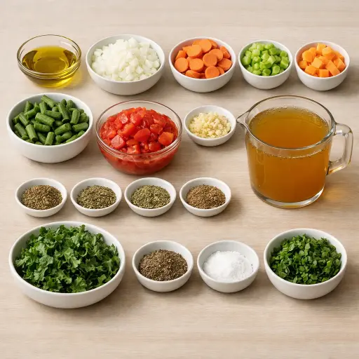 Ingredients for Hearty Slow Cooker Harvest Vegetable Soup