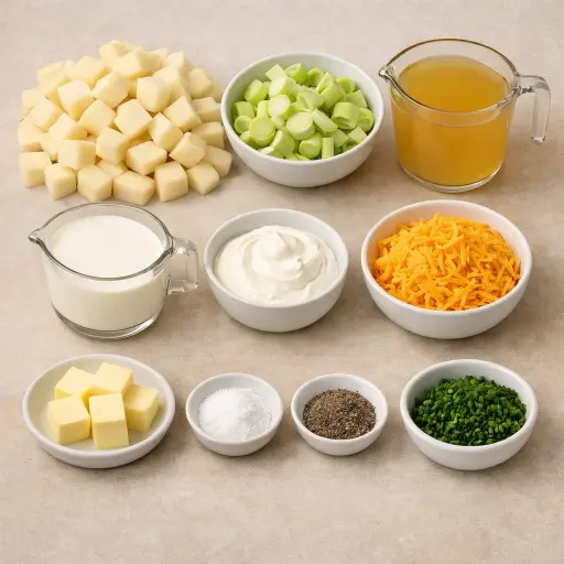 Ingredients for Hearty Slow Cooker Potato and Leek Soup