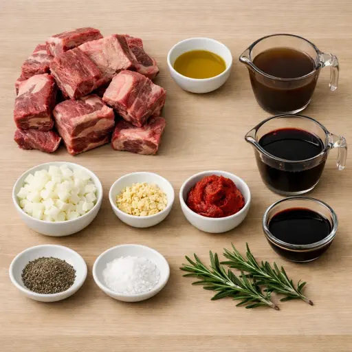 Ingredients for Hearty Slow Simmered Beef Short Ribs