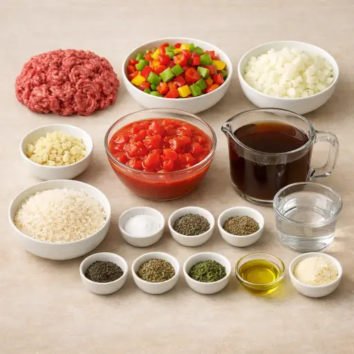 Ingredients for Hearty Stuffed Pepper Soup