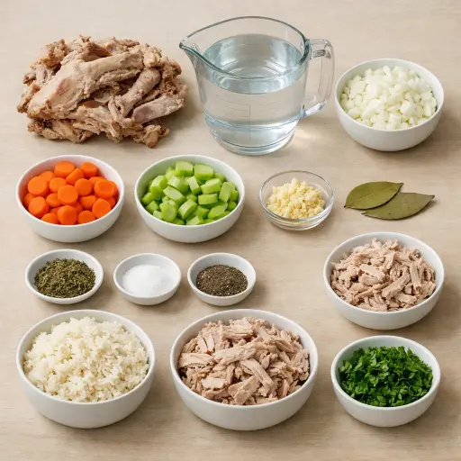 Ingredients for Hearty Turkey Leftover Soup