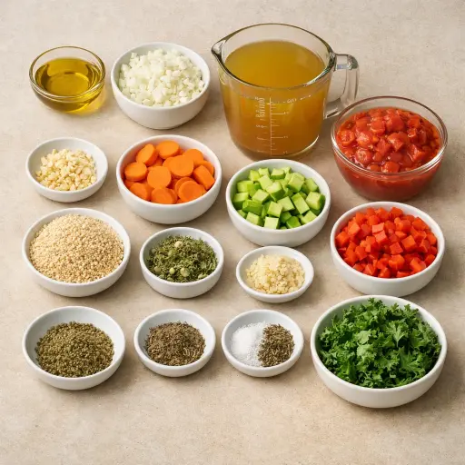 Ingredients for Hearty Vegetable Quinoa Soup