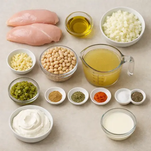 Ingredients for Hearty White Chicken Chili