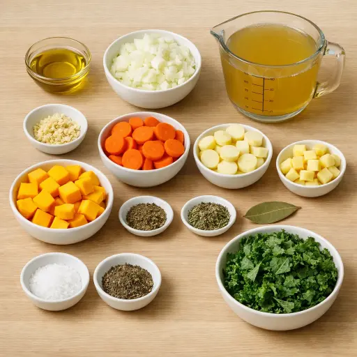 Ingredients for Hearty Winter Vegetable Soup