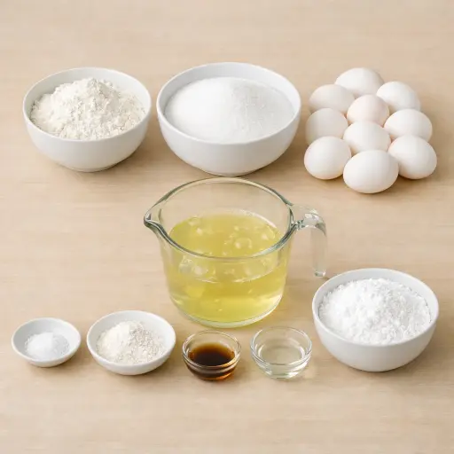 Ingredients for Heavenly Vanilla Angel Cake