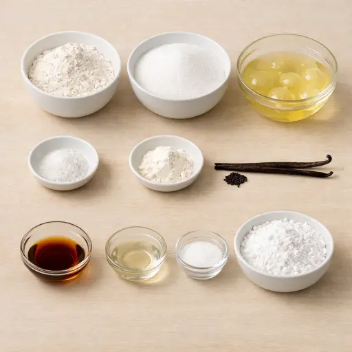 Ingredients for Heavenly Vanilla Bean Angel Cake