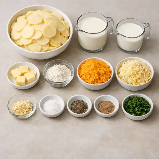 Ingredients for Heirloom Baked Scalloped Potatoes