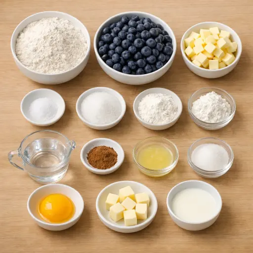Ingredients for Heirloom Blueberry Pie