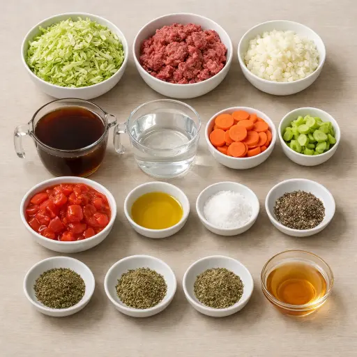 Ingredients for Heirloom Cabbage Soup