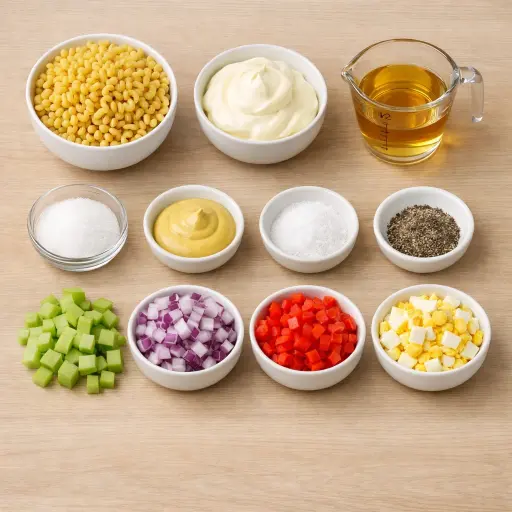 Ingredients for Heirloom Macaroni Salad
