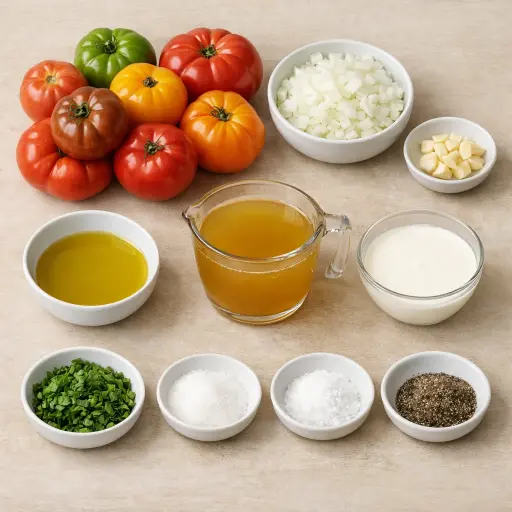 Ingredients for Heirloom Tomato Bisque
