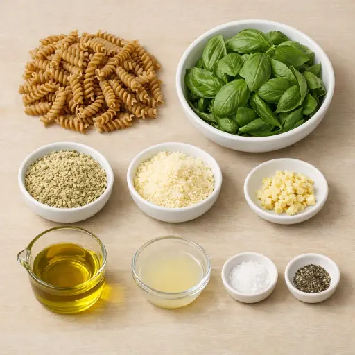 Ingredients for Hemp Seed Pesto Pasta