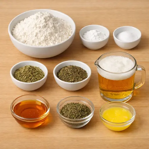 Ingredients for Herb & Honey Beer Bread
