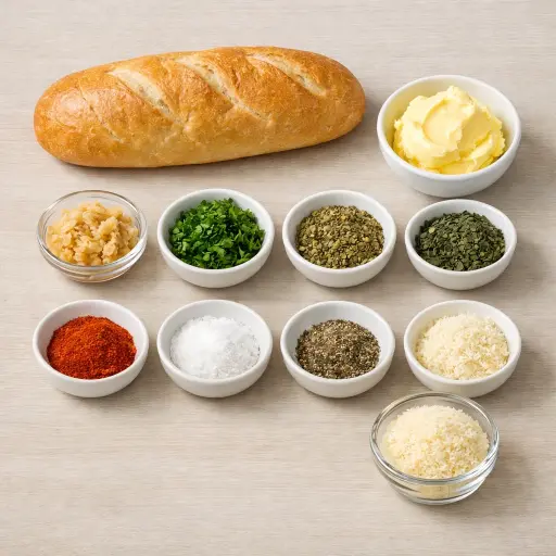 Ingredients for Herb & Spice Garlic Bread