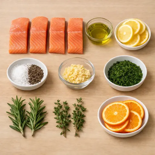 Ingredients for Herb and Citrus Foil Baked Salmon