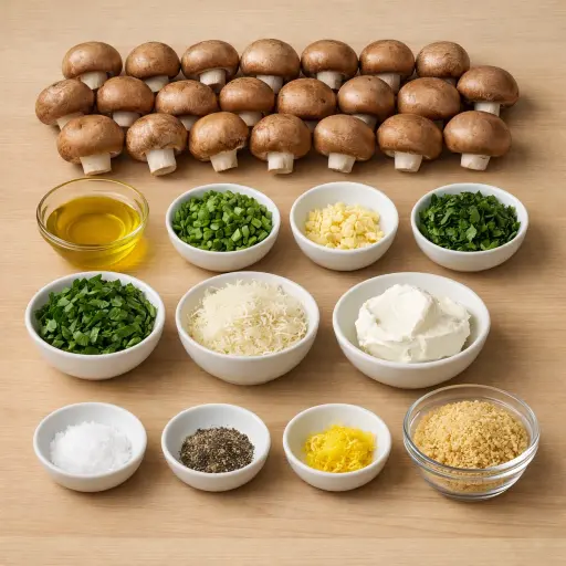 Ingredients for Herb and Lemon Stuffed Mushrooms