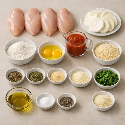 Ingredients for Herb-Crusted Baked Chicken Parmesan
