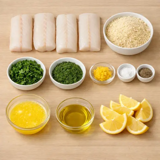 Ingredients for Herb-Crusted Baked Cod