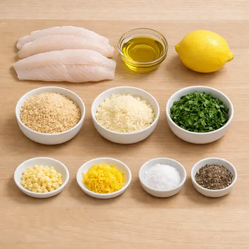 Ingredients for Herb-Crusted Baked Fish