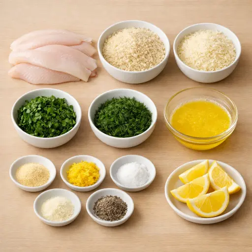 Ingredients for Herb-Crusted Baked Flounder