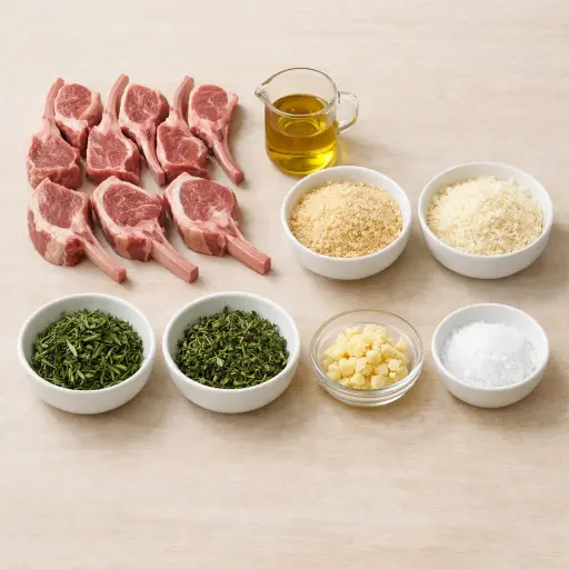 Ingredients for Herb-Crusted Baked Lamb Chops
